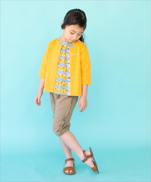 RAGMART（ラグマート）の「フリルカーディガン 七分袖（カーディガン/ボレロ・キッズ・グレー/ピンク/イエロー・110cm/100cm/120cm/130cm）」の14枚目の写真