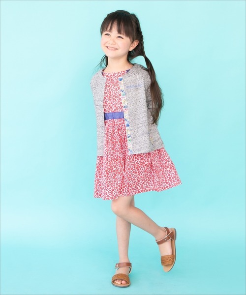 RAGMART（ラグマート）の「フリルカーディガン 七分袖（カーディガン/ボレロ・キッズ・グレー/ピンク/イエロー・110cm/100cm/120cm/130cm）」の7枚目の写真