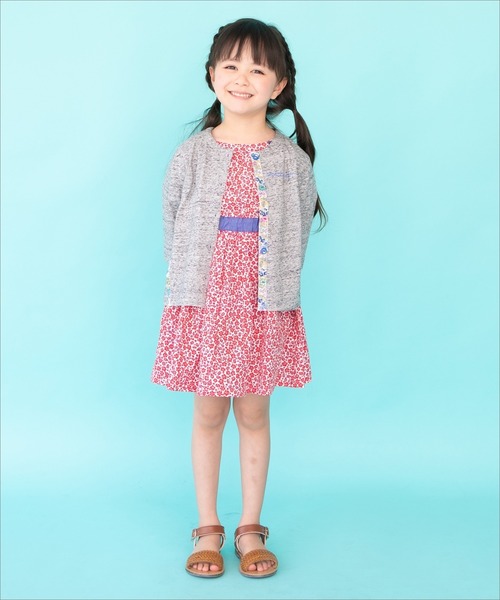 RAGMART（ラグマート）の「フリルカーディガン 七分袖（カーディガン/ボレロ・キッズ・グレー/ピンク/イエロー・110cm/100cm/120cm/130cm）」の8枚目の写真