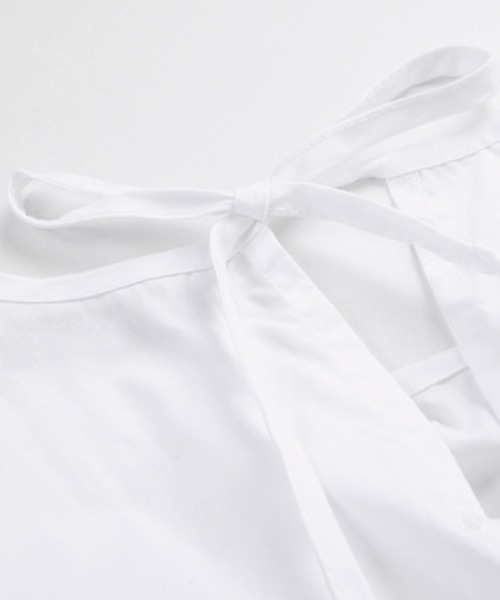 meJane（ミージェーン）の「パフスリーブバックリボン ティアードワンピース（ワンピース・レディース・ホワイト/ブラック・FREE）」の3枚目の写真
