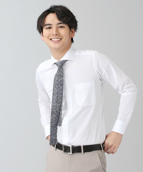 ビズポロ 形態安定ノーアイロン ホリゾンタルワイド 長袖ビジネスニットワイシャツ ビジネスシャツ Tokyo Shirts トウキョウシャツ のファッション通販 Zozotown