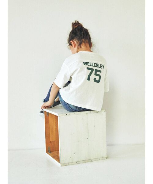 Ungrid（アングリッド）の「Kids バックナンバリングロゴTee（Tシャツ/カットソー・キッズ・オフホワイト/オレンジ/ブルー・100/120）」の5枚目の写真