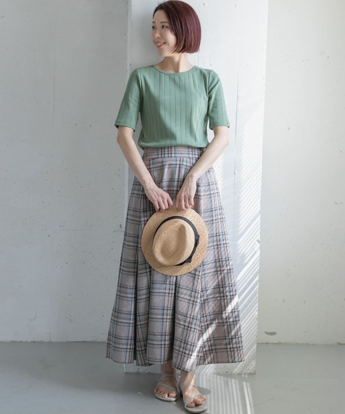 URBAN RESEARCH Sonny Label（アーバンリサーチサニーレーベル）の「【WEB限定】汗ジミ防止UV5分袖Tシャツ（Tシャツ/カットソー・レディース・ベージュ系その他/ホワイト系その他/グリーン/ブラック・FREE）」の13枚目の写真