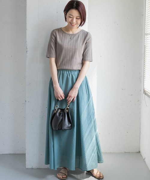 URBAN RESEARCH Sonny Label（アーバンリサーチサニーレーベル）の「【WEB限定】汗ジミ防止UV5分袖Tシャツ（Tシャツ/カットソー・レディース・ベージュ系その他/ホワイト系その他/グリーン/ブラック・FREE）」の17枚目の写真