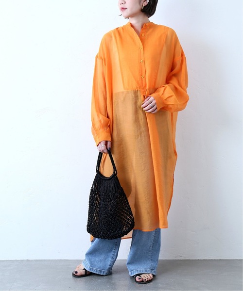 JOINT WORKS（ジョイントワークス）の「J-シアーブザムシャツワンピース（シャツワンピース・レディース・オレンジ/チャコールグレー/ダークパープル・FREE）」の3枚目の写真