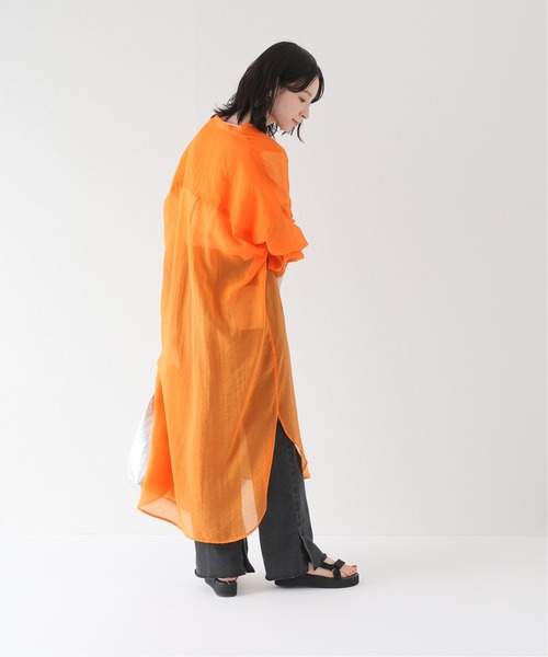 JOINT WORKS（ジョイントワークス）の「J-シアーブザムシャツワンピース（シャツワンピース・レディース・オレンジ/チャコールグレー/ダークパープル・FREE）」の9枚目の写真