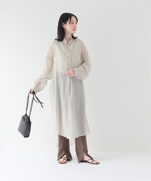 JOINT WORKS（ジョイントワークス）の「J-シアーブザムシャツワンピース（シャツワンピース・レディース・オレンジ/チャコールグレー/ダークパープル・FREE）」の4枚目の写真