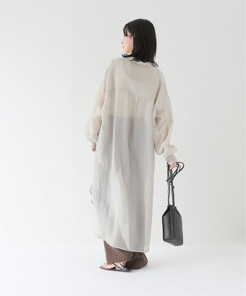 JOINT WORKS（ジョイントワークス）の「J-シアーブザムシャツワンピース（シャツワンピース・レディース・オレンジ/チャコールグレー/ダークパープル・FREE）」の5枚目の写真