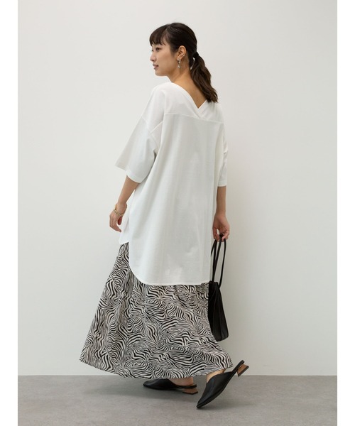 Green Parks(グリーンパークス)の「Iインドプリントギャザースカート*(スカート・レディース・ブラック/ネイビー/レッド・FREE)」の4枚目の写真