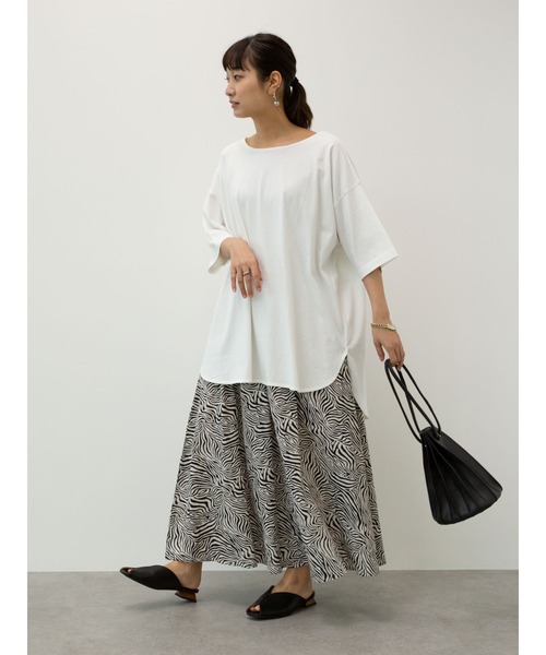 Green Parks(グリーンパークス)の「Iインドプリントギャザースカート*(スカート・レディース・ブラック/ネイビー/レッド・FREE)」の15枚目の写真