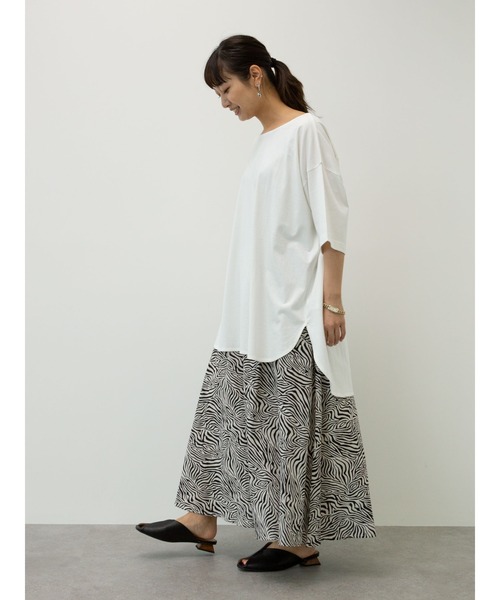 Green Parks(グリーンパークス)の「Iインドプリントギャザースカート*(スカート・レディース・ブラック/ネイビー/レッド・FREE)」の13枚目の写真