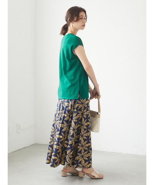 Green Parks(グリーンパークス)の「Iインドプリントギャザースカート*(スカート・レディース・ブラック/ネイビー/レッド・FREE)」の18枚目の写真