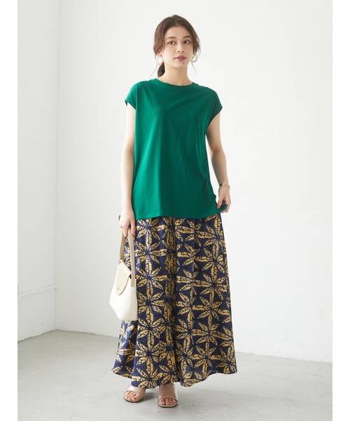 Green Parks(グリーンパークス)の「Iインドプリントギャザースカート*(スカート・レディース・ブラック/ネイビー/レッド・FREE)」の19枚目の写真