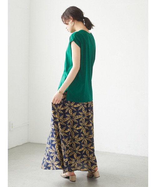 Green Parks(グリーンパークス)の「Iインドプリントギャザースカート*(スカート・レディース・ブラック/ネイビー/レッド・FREE)」の20枚目の写真