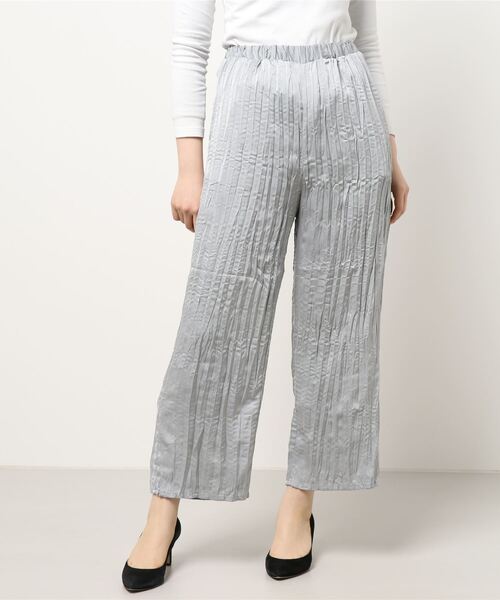 ehka sopo（エヘカソポ）の「ワッシャープリーツパンツ（その他パンツ・レディース・キナリ/グレー/ミント・ﾌﾘ-）」の3枚目の写真