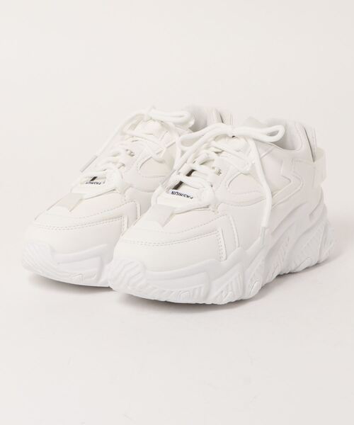 Shoes in Closet(シューズインクローゼット)の「軽量厚底 ボリュームソール レースアップスニーカー 07(スニーカー・レディース・ベージュ/ホワイト/ブラック・M/L/S/LL/3L/XS)」の15枚目の写真