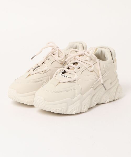 Shoes in Closet(シューズインクローゼット)の「軽量厚底 ボリュームソール レースアップスニーカー 07(スニーカー・レディース・ベージュ/ホワイト/ブラック・M/L/S/LL/3L/XS)」の16枚目の写真