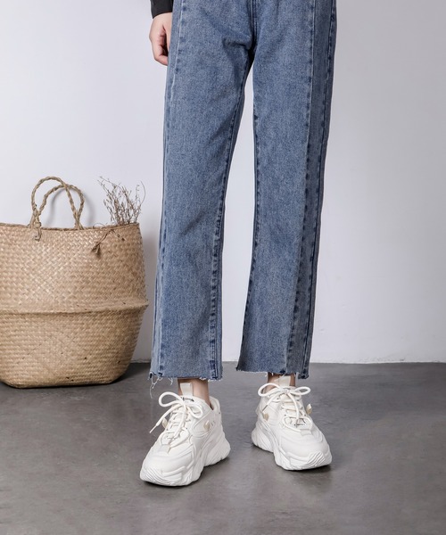 Shoes in Closet(シューズインクローゼット)の「軽量厚底 ボリュームソール レースアップスニーカー 07(スニーカー・レディース・ベージュ/ホワイト/ブラック・M/L/S/LL/3L/XS)」の13枚目の写真