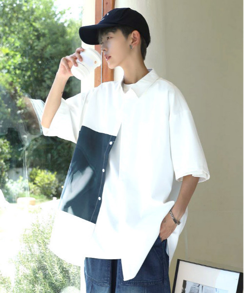 【セール】【neos -addictive design-】ビッグシルエット アート フォト プリント ハーフスリーブ シャツ（シャツ/ブラウス）｜neos（ネオス）