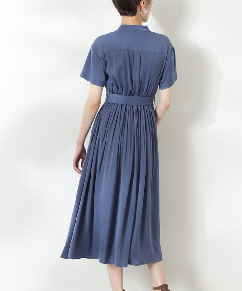 N.(N. Natural Beauty Basic)(エヌエヌナチュラルビューティーベーシック)の「【S Size Line】◆半袖プリーツシャツワンピース(シャツワンピース・レディース・グレー/ブルー/ピンク・SMALL/MEDIUM)」の5枚目の写真