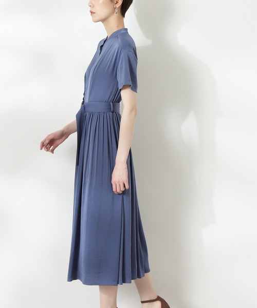 N.(N. Natural Beauty Basic)(エヌエヌナチュラルビューティーベーシック)の「【S Size Line】◆半袖プリーツシャツワンピース(シャツワンピース・レディース・グレー/ブルー/ピンク・SMALL/MEDIUM)」の12枚目の写真