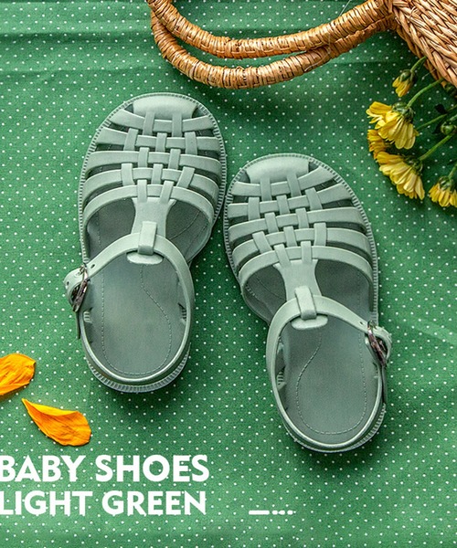 aimoha（アイモハ）の「編み風 編みメッシュネックベルトフラットサンダル（サンダル・キッズ・ブラウン/グリーン/ネイビー/ピンク・14/15 /18/17/16/19）」の3枚目の写真