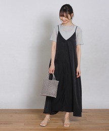 Crisp yours | 【WEB限定】サテンロングキャミワンピース(ワンピース)