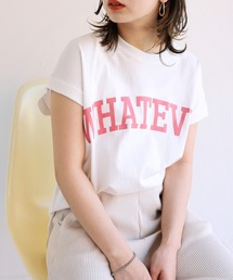 andme | コットン天竺ロゴプリントフレンチスリーブTシャツ(Tシャツ/カットソー)