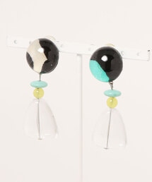 【joesstyle】*Glass Earrings* ファブリックとクリアパーツ イヤリング(MA)