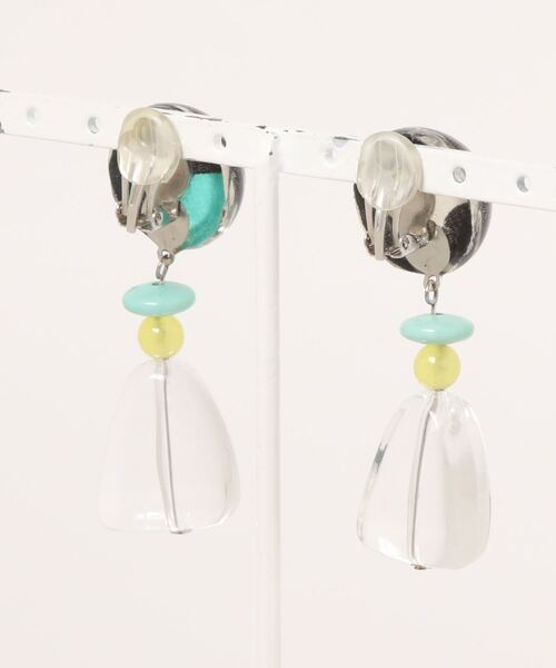 tone(トーン)の「【joesstyle】*Glass Earrings* ファブリックとクリアパーツ イヤリング(MA)(イヤリング・レディース・マルチ・FREE)」の2枚目の写真