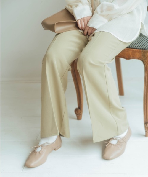 nemne store（ネンネストア）の「のんびり過ごすフレアカラーパンツ（スラックス・レディース・オレンジ/ブルー/ライトグリーン/アイボリー/マスタード・SMALL/MEDIUM）」の9枚目の写真