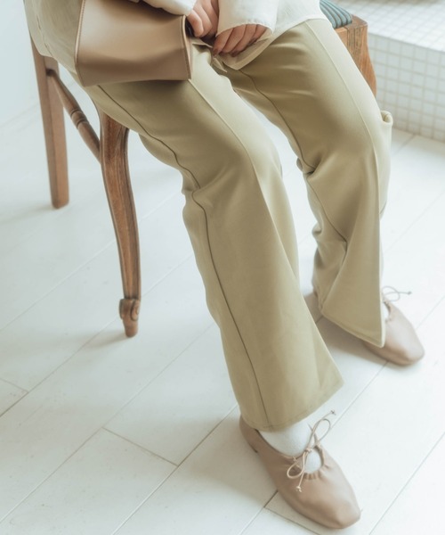 nemne store（ネンネストア）の「のんびり過ごすフレアカラーパンツ（スラックス・レディース・オレンジ/ブルー/ライトグリーン/アイボリー/マスタード・SMALL/MEDIUM）」の10枚目の写真