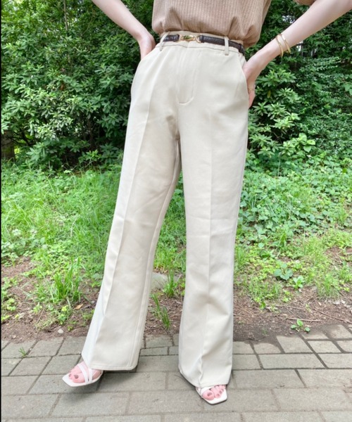 nemne store（ネンネストア）の「のんびり過ごすフレアカラーパンツ（スラックス・レディース・オレンジ/ブルー/ライトグリーン/アイボリー/マスタード・SMALL/MEDIUM）」の22枚目の写真