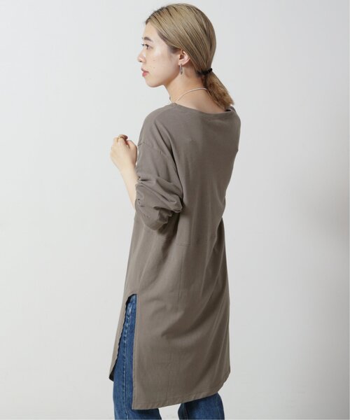 MJUKA.（ミューカ）の「ロングシャツテールプルオーバー（Tシャツ/カットソー・レディース・グレー/オフホワイト・FREE）」の8枚目の写真