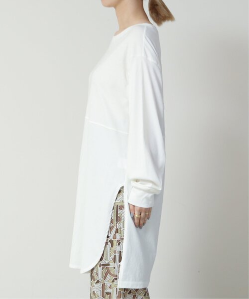 MJUKA.（ミューカ）の「ロングシャツテールプルオーバー（Tシャツ/カットソー・レディース・グレー/オフホワイト・FREE）」の12枚目の写真