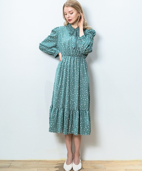 Toyome（トヨミー）の「【飼い主と犬服のペアルックセット】リボンタイ付きドット柄ワンピース（ペットウェア・レディース・ブラック/グリーン・M/S/XXS/L/SS）」の10枚目の写真