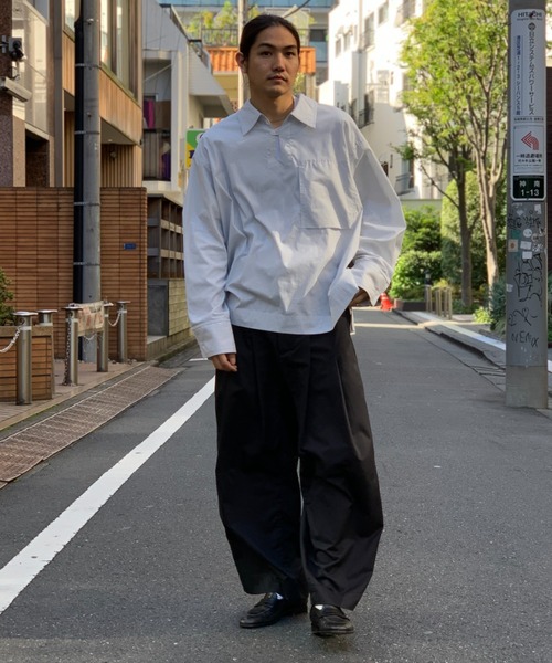 SHINYA KOZUKA ブラウン ポロシャツ SHINYAKOZUKA [ HIS SHIRT ] BROWNY BLUE | ロイド・エフ