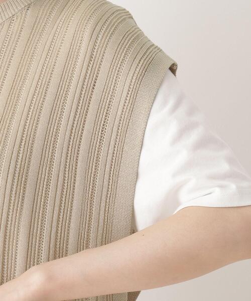 DRESKIP（ドレスキップ）の「◆【2点セット】ニットベスト×Tシャツ（その他トップス・レディース・ライトグレー/ブラック/カーキ/サンドベージュ・01/02/03/04）」の6枚目の写真