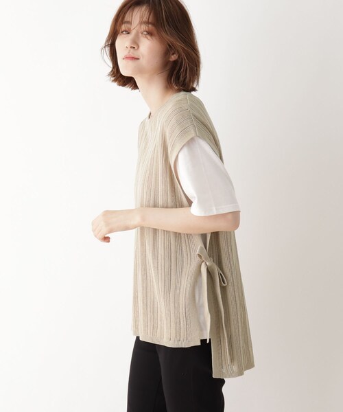 DRESKIP（ドレスキップ）の「◆【2点セット】ニットベスト×Tシャツ（その他トップス・レディース・ライトグレー/ブラック/カーキ/サンドベージュ・01/02/03/04）」の9枚目の写真