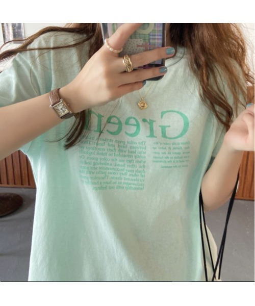 MAISON BREEZE（メゾンブリーズ）の「【MAISON BREEZE】カラーボディロゴ Ｔシャツ SCCH14（Tシャツ/カットソー・レディース・グリーン/ホワイト/イエロー・FREE）」の3枚目の写真