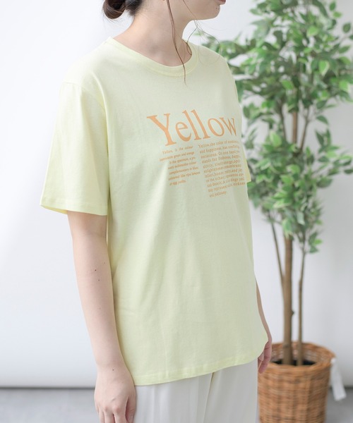 MAISON BREEZE（メゾンブリーズ）の「【MAISON BREEZE】カラーボディロゴ Ｔシャツ SCCH14（Tシャツ/カットソー・レディース・グリーン/ホワイト/イエロー・FREE）」の6枚目の写真