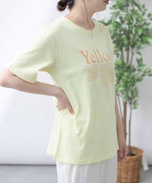 MAISON BREEZE（メゾンブリーズ）の「【MAISON BREEZE】カラーボディロゴ Ｔシャツ SCCH14（Tシャツ/カットソー・レディース・グリーン/ホワイト/イエロー・FREE）」の11枚目の写真