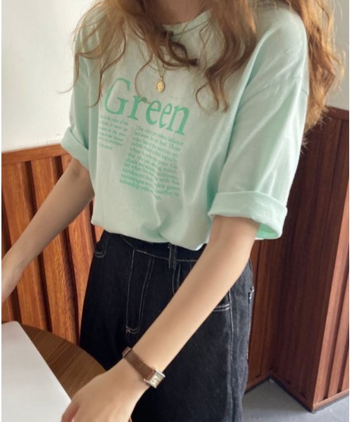 MAISON BREEZE（メゾンブリーズ）の「【MAISON BREEZE】カラーボディロゴ Ｔシャツ SCCH14（Tシャツ/カットソー・レディース・グリーン/ホワイト/イエロー・FREE）」の17枚目の写真