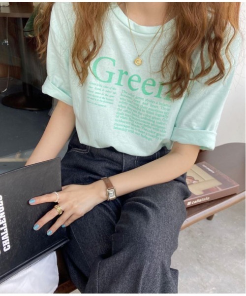 MAISON BREEZE（メゾンブリーズ）の「【MAISON BREEZE】カラーボディロゴ Ｔシャツ SCCH14（Tシャツ/カットソー・レディース・グリーン/ホワイト/イエロー・FREE）」の18枚目の写真