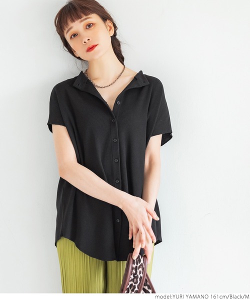 coca(coca)(コカ)の「前後2WAYラフワッフルボタントップス(Tシャツ/カットソー・レディース・チャコールグレー/ブラック・M/L)」の12枚目の写真