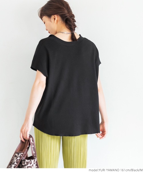 coca(coca)(コカ)の「前後2WAYラフワッフルボタントップス(Tシャツ/カットソー・レディース・チャコールグレー/ブラック・M/L)」の13枚目の写真