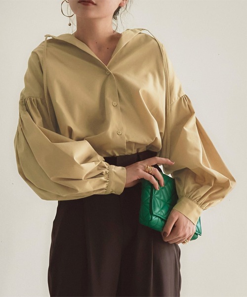 titivate(ティティベイト)の「ボリュームスリーブカフタンシャツブラウス(シャツ/ブラウス・レディース・ピンク/ベージュ/ブラック/ブルー・M/S)」の18枚目の写真