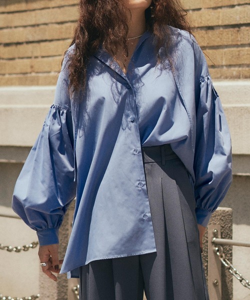 titivate(ティティベイト)の「ボリュームスリーブカフタンシャツブラウス(シャツ/ブラウス・レディース・ピンク/ベージュ/ブラック/ブルー・M/S)」の10枚目の写真