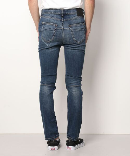 STUDIOUS SELECT（ステュディオスセレクト）の「【NUMBER(N)INE】別注クラッシュスキニーデニムパンツ（デニムパンツ・メンズ・ブラック/インディゴブルー・3/1/2）」の3枚目の写真