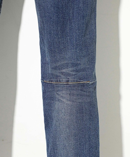 STUDIOUS SELECT（ステュディオスセレクト）の「【NUMBER(N)INE】別注クラッシュスキニーデニムパンツ（デニムパンツ・メンズ・ブラック/インディゴブルー・3/1/2）」の12枚目の写真